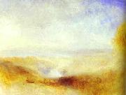 J.M.W. Turner Landscape with River and a Bay in Background. oil painting on canvas